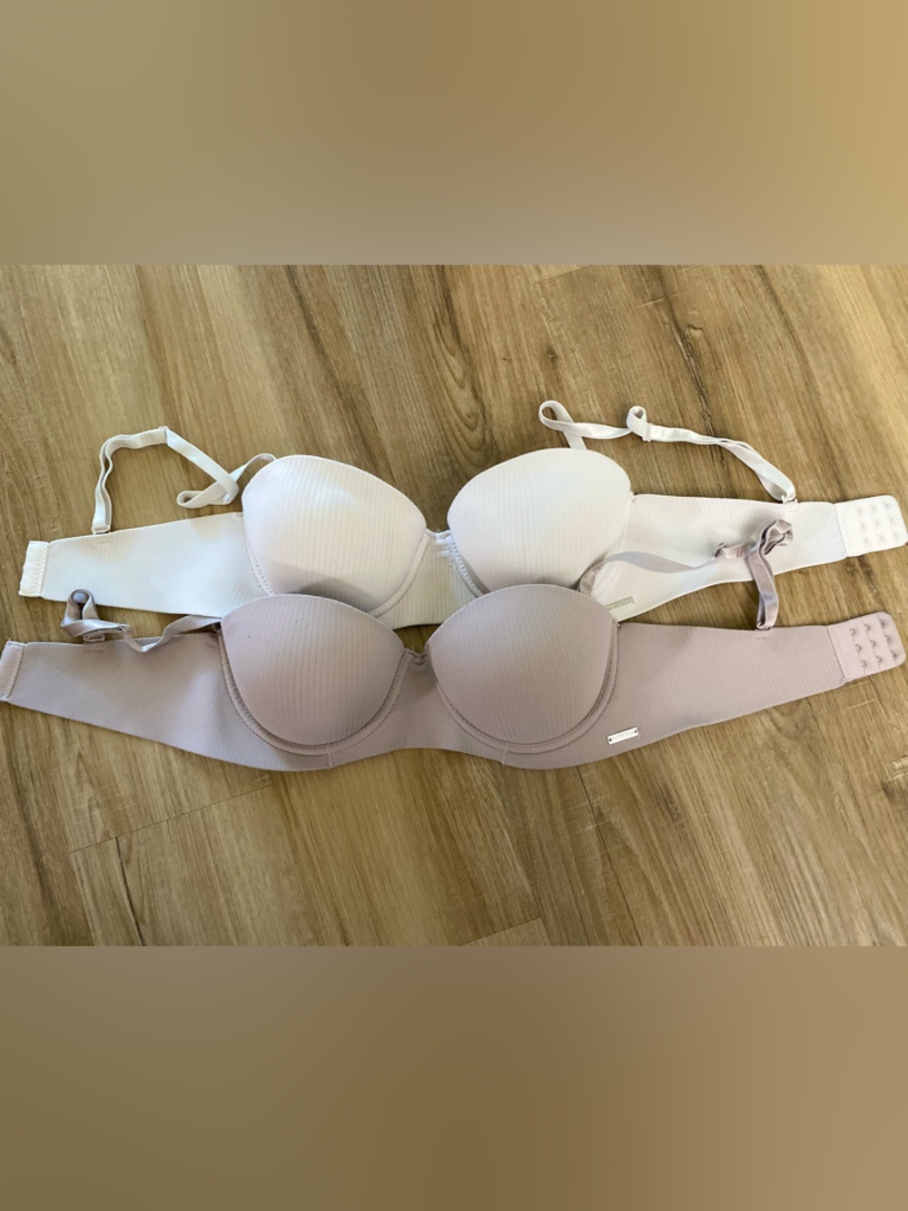 ⭐️⭐️Nautica Two-Pack Smooth Slight Push-up T-Shirt Bras in White & Nude Blush